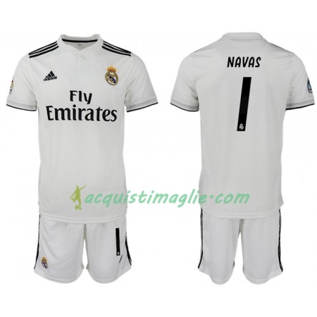 Divisa di Calcio Real Madrid NAVAS 1 Bambino Prima 2018/2019